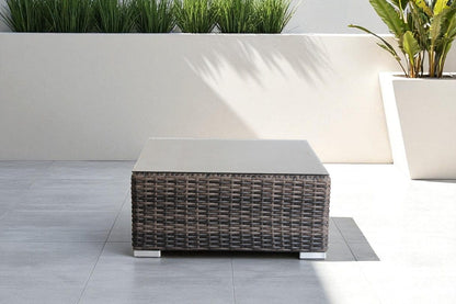 Multicolor Wicker Patio Table - 28 Inch Square for Outdoor