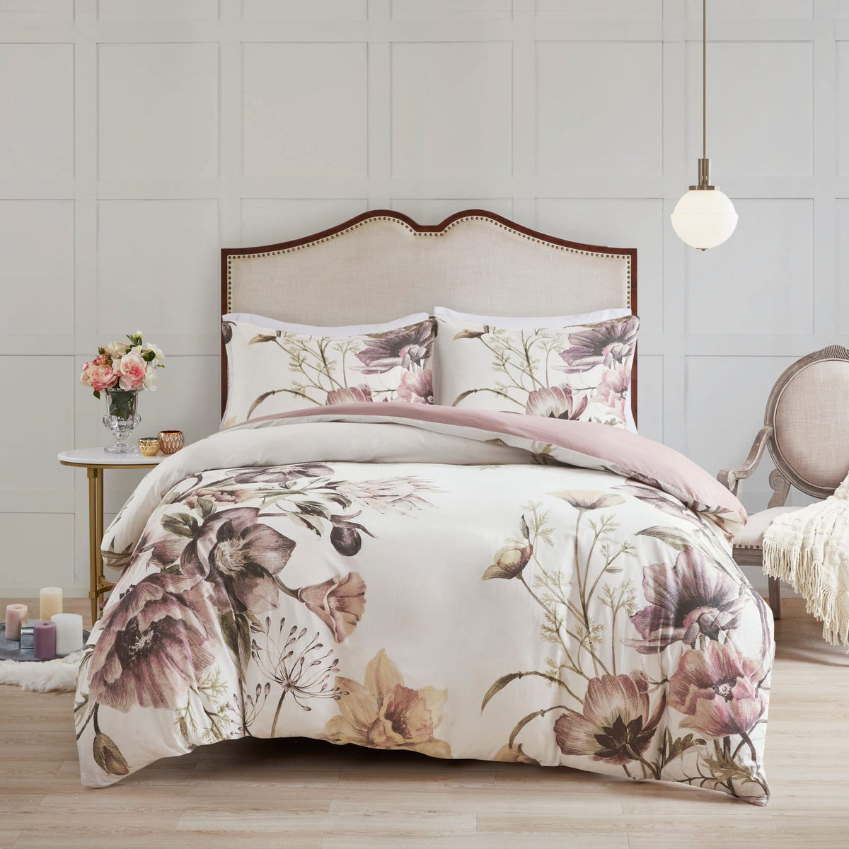Multicolor Polyester Queen Shabby Chic Duvet Set with Shams