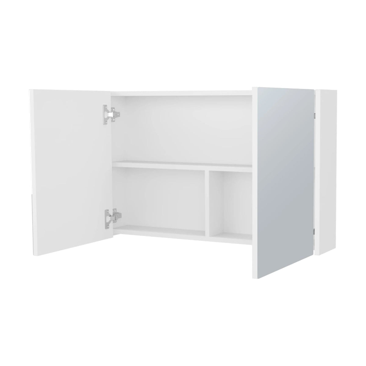 White Medicine Cabinet with 2 Doors & Mirror - Wall Mounted Storage