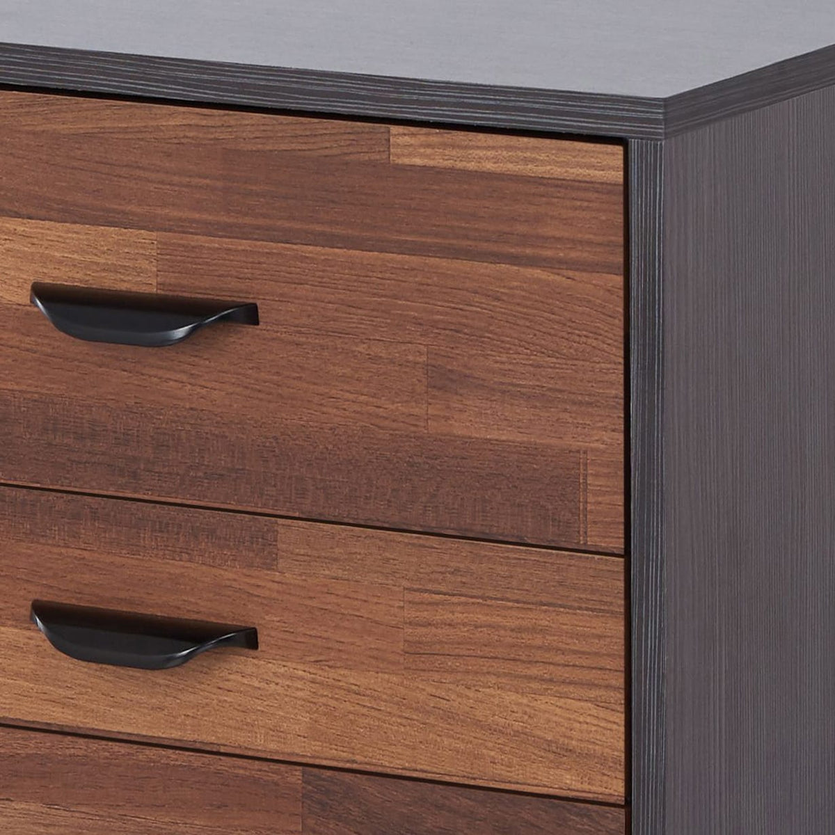 Walnut Accent Table - 3 Drawers, Modern Style