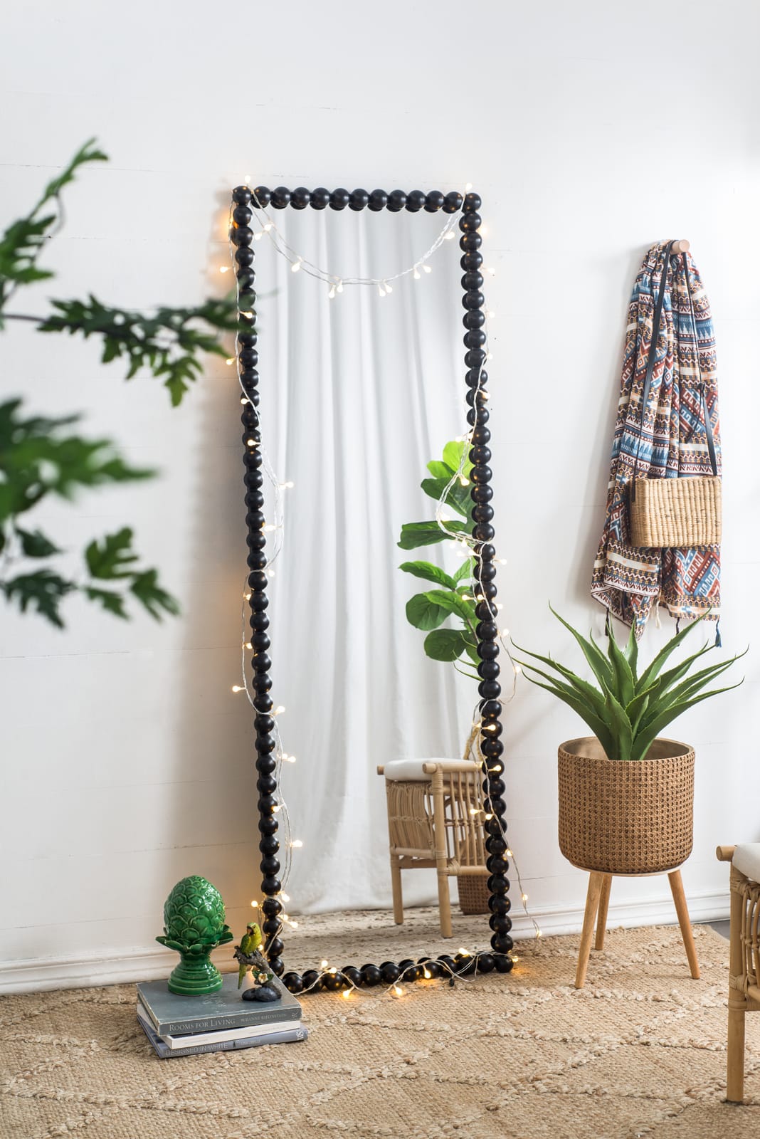 Full Length Black Iron Mirror - 72" Tall