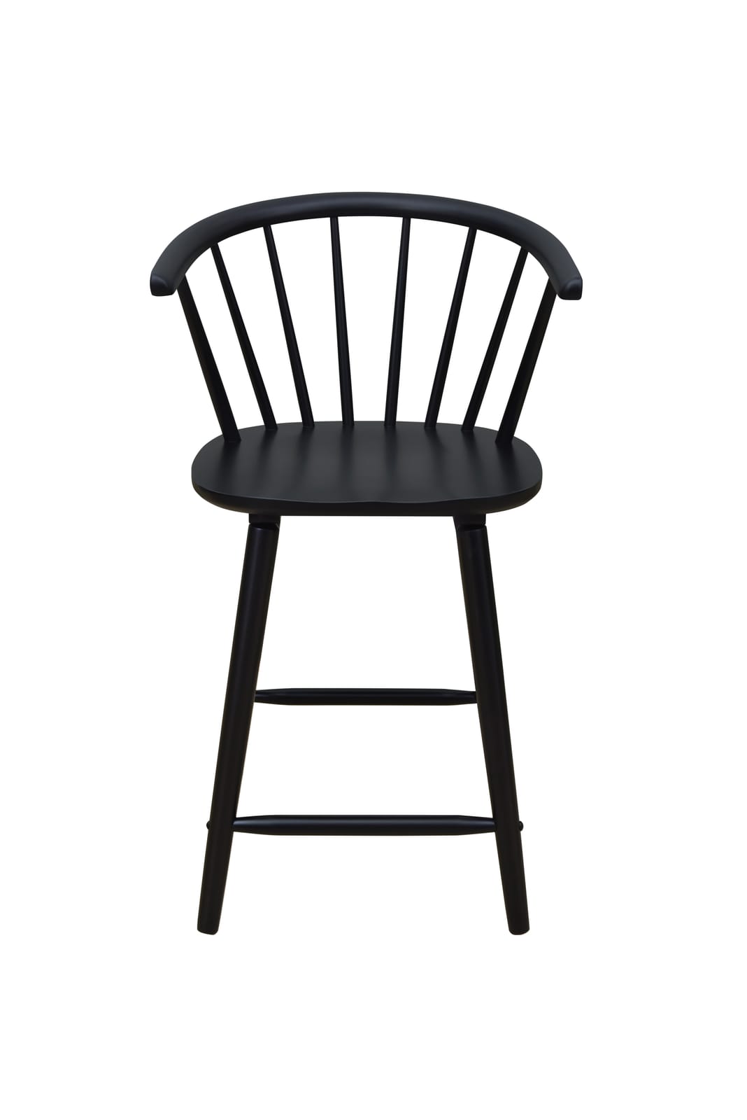 2pc Black Contemporary Counter Height Stool Chair Spindle Back Wooden Kitchen