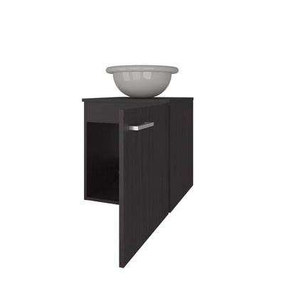 Wengue Bathroom Vanity - Dark Brown Storage Sink