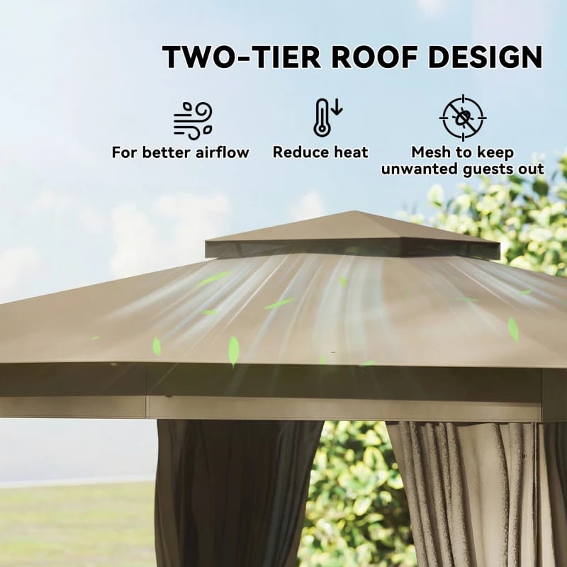 Large Garden Gazebo Canopy for Poolside Patio Area