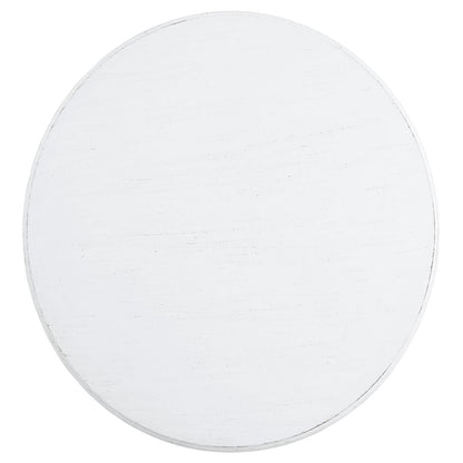 White Round Side Table with Pedestal - 18.5" Diameter for Living Room