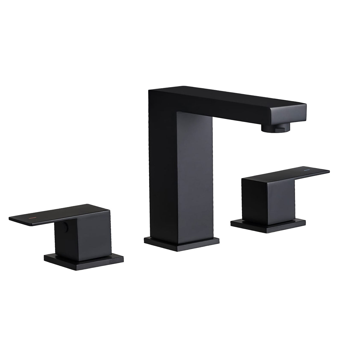 Black 8-Inch Widespread Bathroom Faucet - Joystick Handle