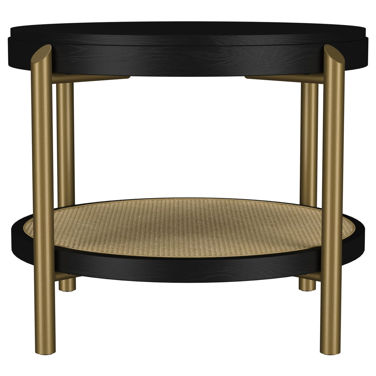 Benson Black Round End Table - Coastal Style Storage