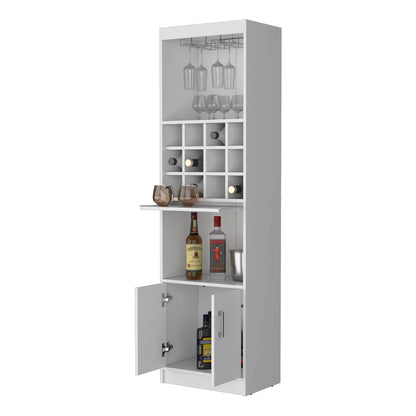 White Bar Cabinet with Wine Storage - 5+ Spaces for Living Room