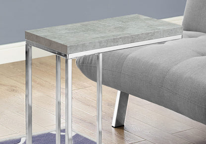 Grey C-Shaped End Table - Modern Side Table
