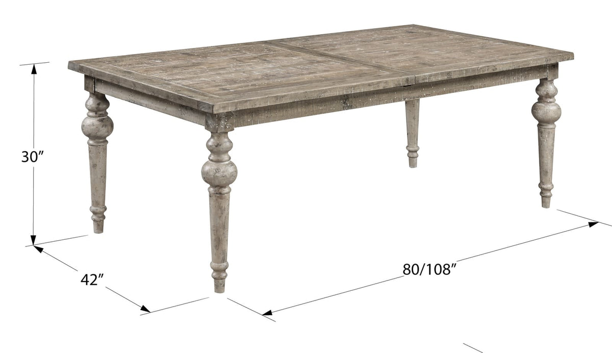 Taupe Rectangular Dining Table with Leaf - 80" x 42"