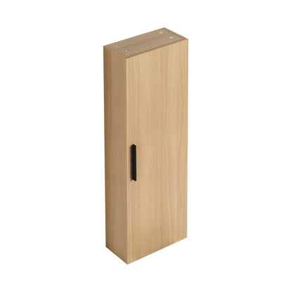 Light Oak Bathroom Storage Cabinet - Tall Wall Mounted