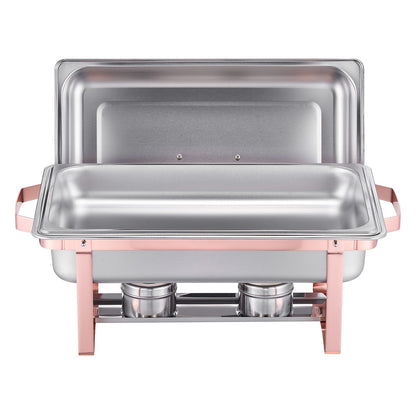Rose Gold Stainless Steel Chafing Dish Set 8 Qt