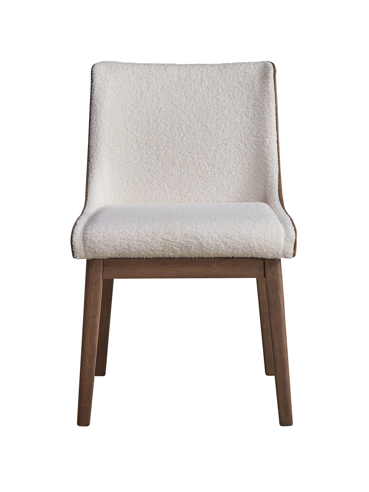 Modern Wingback Dining Chairs Set of 2 in Brown White Wood Finish