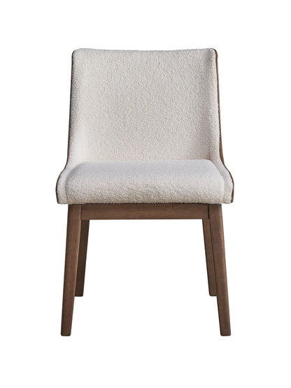 Modern Wingback Dining Chairs Set of 2 in Brown White Wood Finish