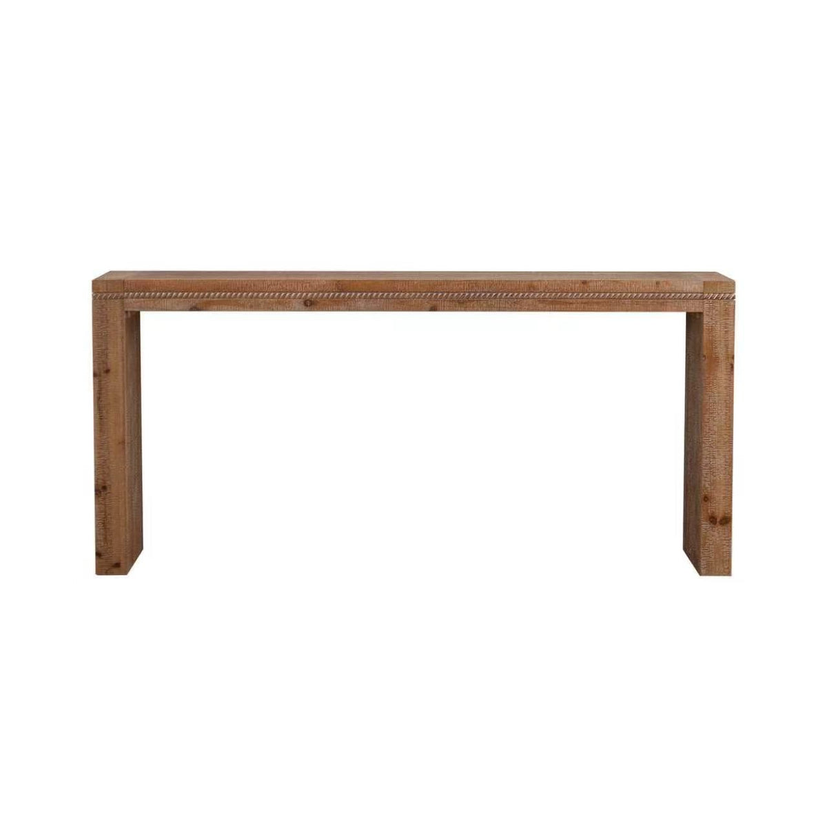 63.78" Natural Wood Console Table - Farmhouse Entryway Sofa Table for Living Room