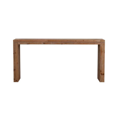 63.78" Natural Wood Console Table - Farmhouse Entryway Sofa Table for Living Room