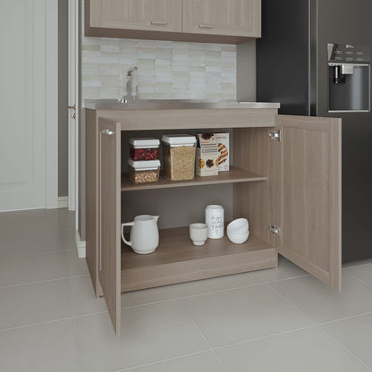 36" White Oak Kitchen Sink Cabinet with 2 Doors