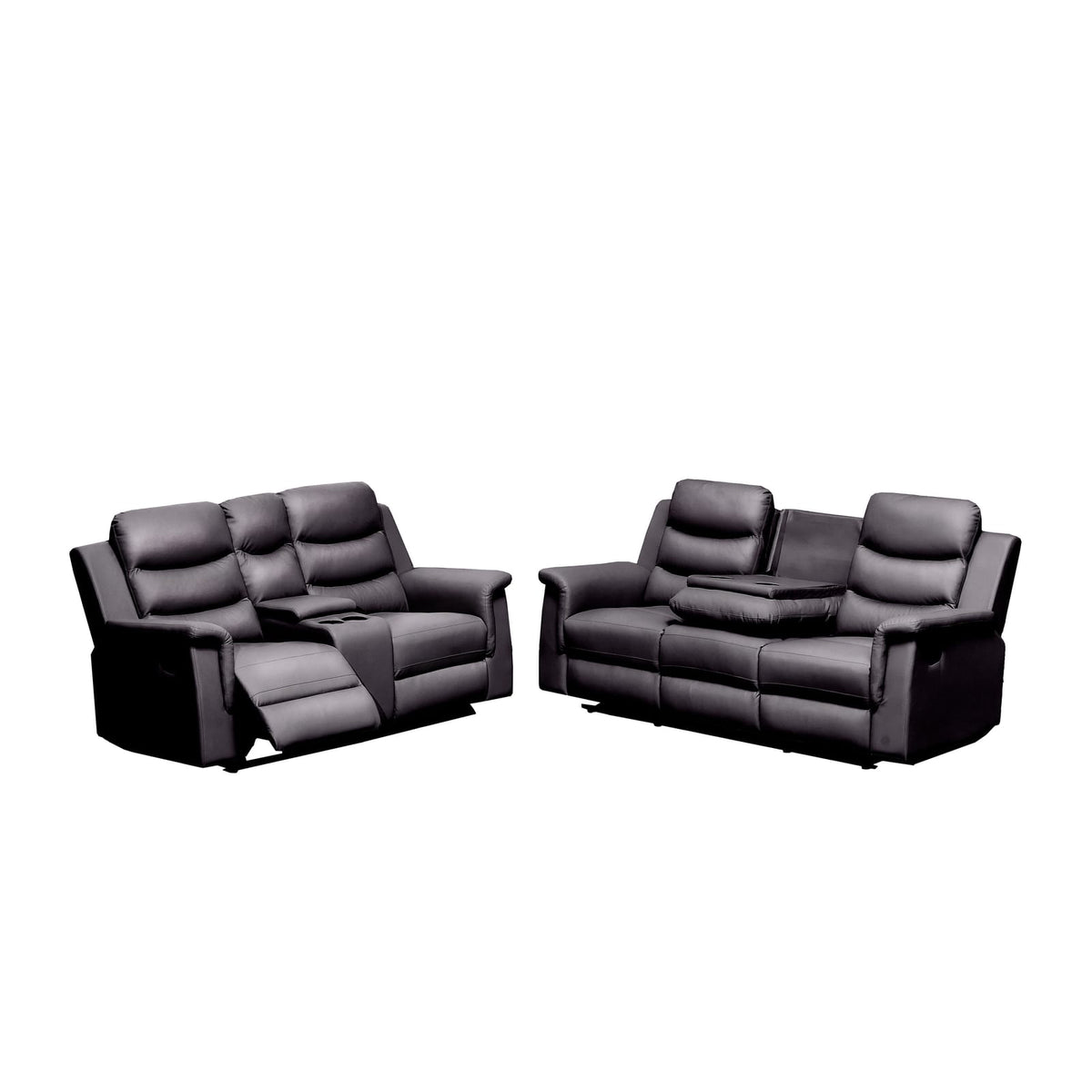 Black PU 5 Seat Recliner Sectional Sofa Cover