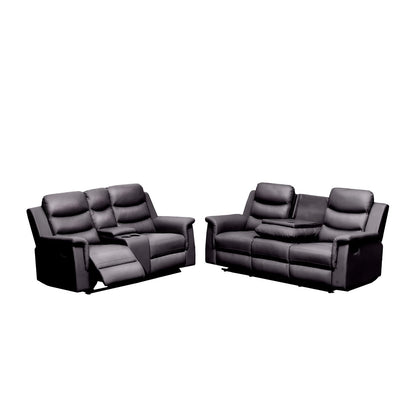 Black PU 5 Seat Recliner Sectional Sofa Cover