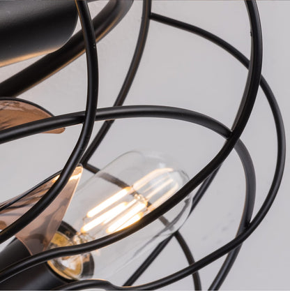 Slim Black Ceiling Fan with Reversible Control for Bedroom