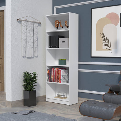 Modern White Engineered Wood Storage Shelves for Living Room