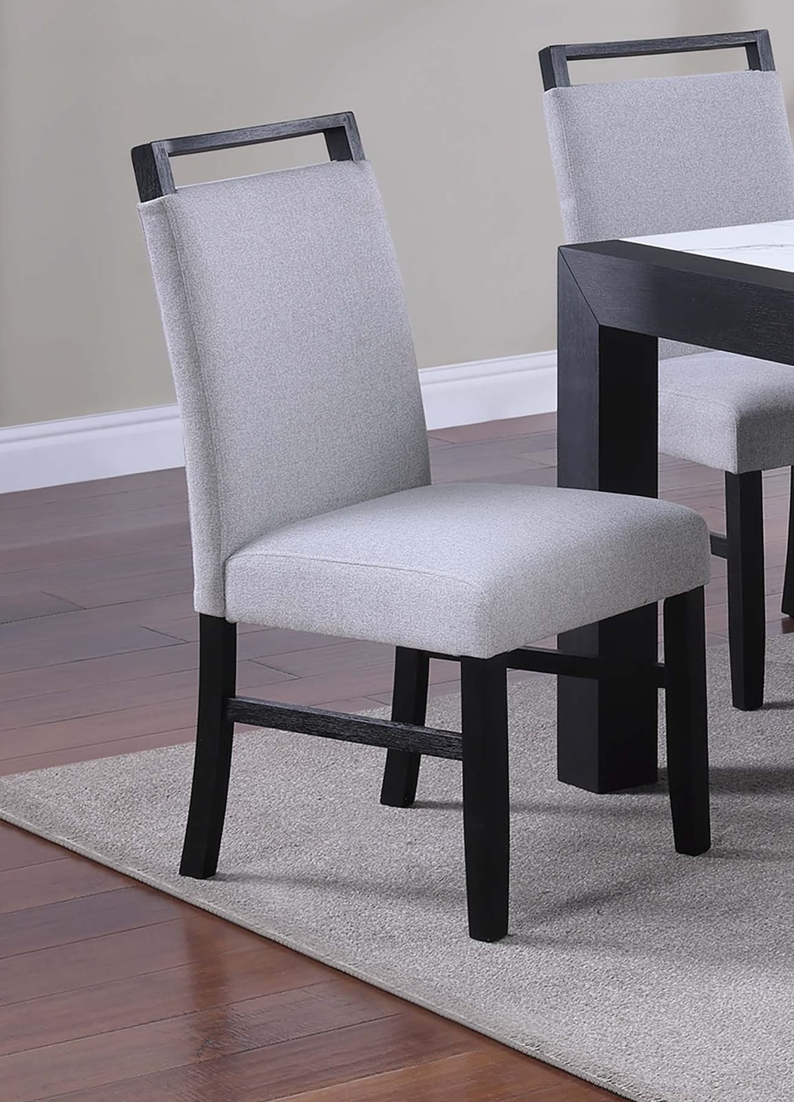 6-Piece Dining Table Set - Charcoal & White