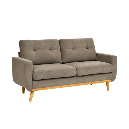 2 Seat Khaki Polyester Loveseat Sofa - 67.7" Wide for Living Room