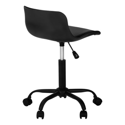Black Low-Back Office Chair for Kids - Adjustable Height