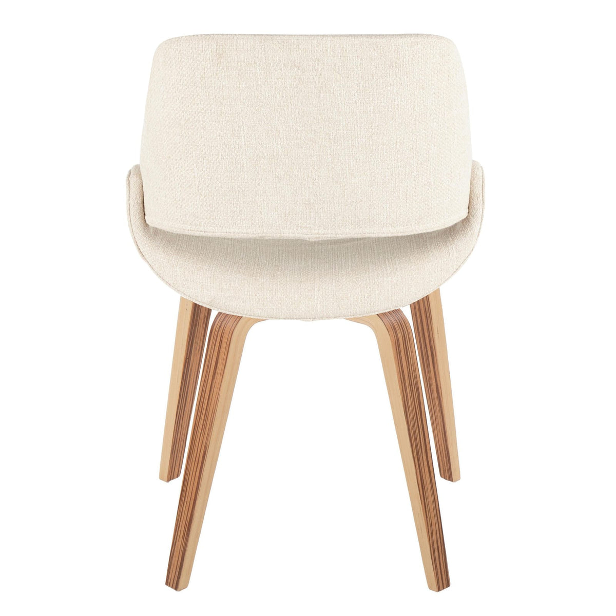 Cream Fabric Mid-Century Modern Dining Chairs Set of 2