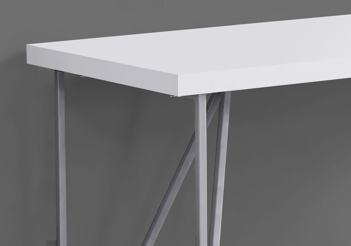 White Metal Computer Desk - 47" Workstation for Home Office