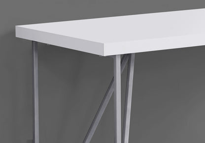 White Metal Computer Desk - 47" Workstation for Home Office