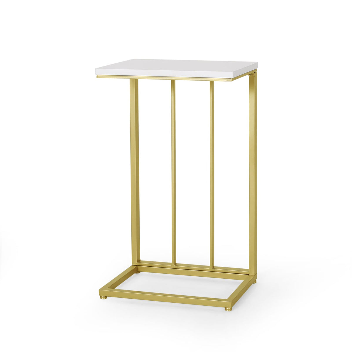 End Table - Gold & White C-Shape Accent Tables