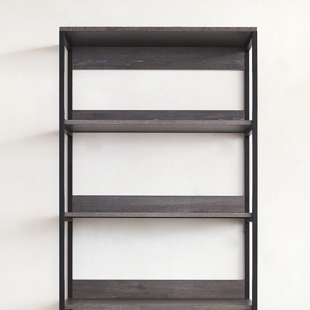 Monica Wood and Metal Walk-in Closet - Rustic Gray Storage