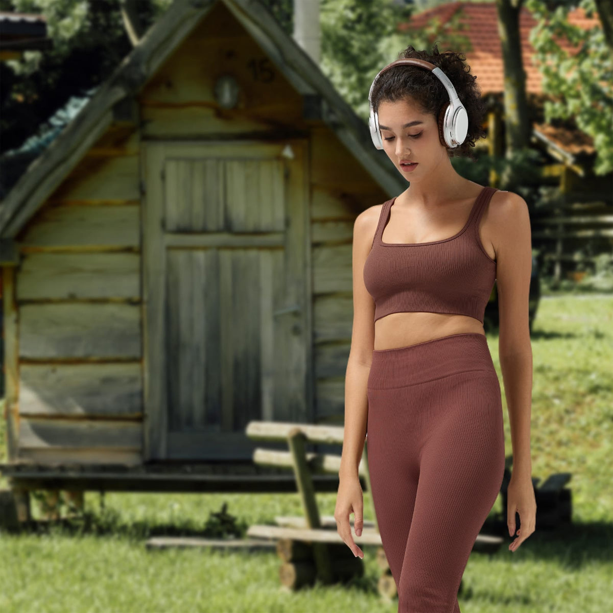Coffee Nylon Mesh Sports Tank Top - Yoga & Workout
