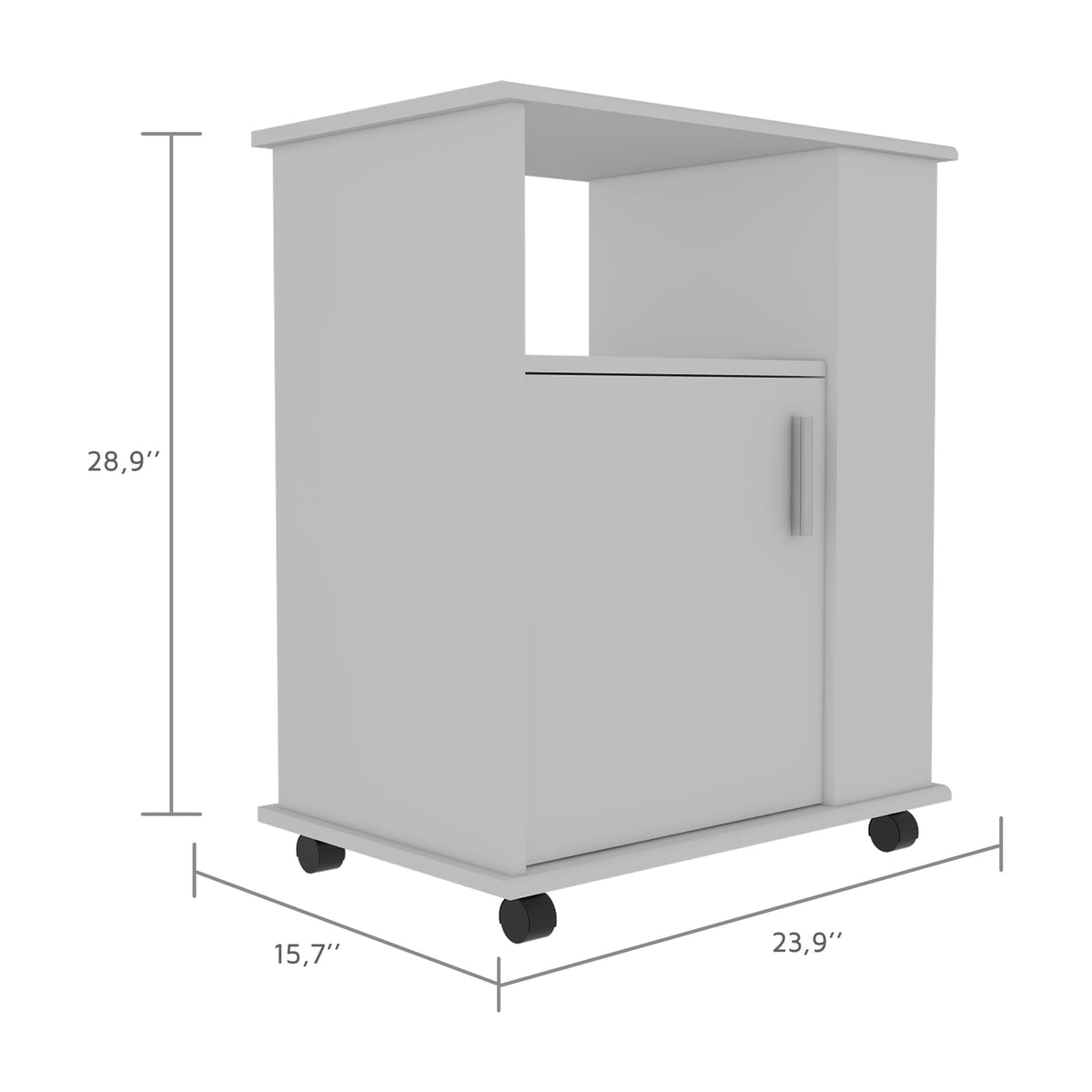 Correy 4-Shelf Microwave Cabinet - White Kitchen Island