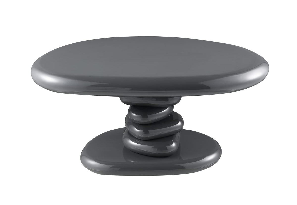 Gray High Gloss End Table - 21" x 30" for Living Room