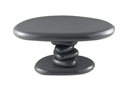 Gray High Gloss End Table - 21" x 30" for Living Room