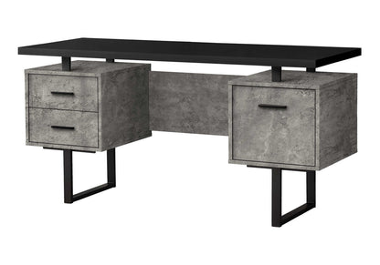 Computer Desk, 60"L Black Storage Desk - Home Office Workspace