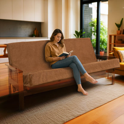 Full XL Memory Foam Futon Mattress Bronze Polyester for Sofa Beds