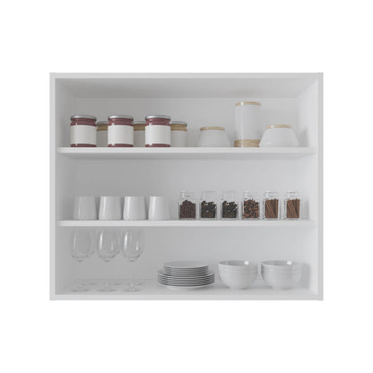 White Engineered Wood Wall Shelf with 3 Shelves for Display Storage for Living Room