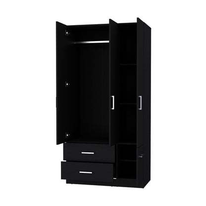 Wenge 4-Door Melamine Dresser - Bedroom Storage
