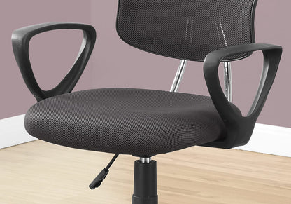Grey Mesh Office Chair for Kids - Adjustable Height & Swivel