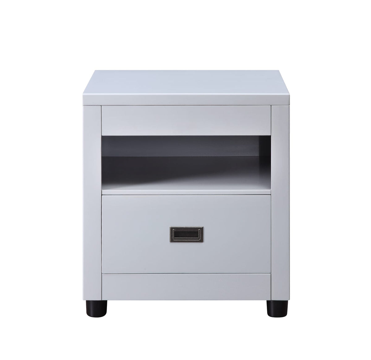 Gray End Table - 21" Round Top, Synthetic Wood