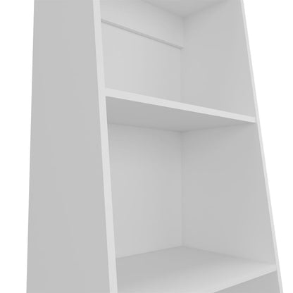 White Engineered Wood Bookshelf - 3 Shelves for Living Room