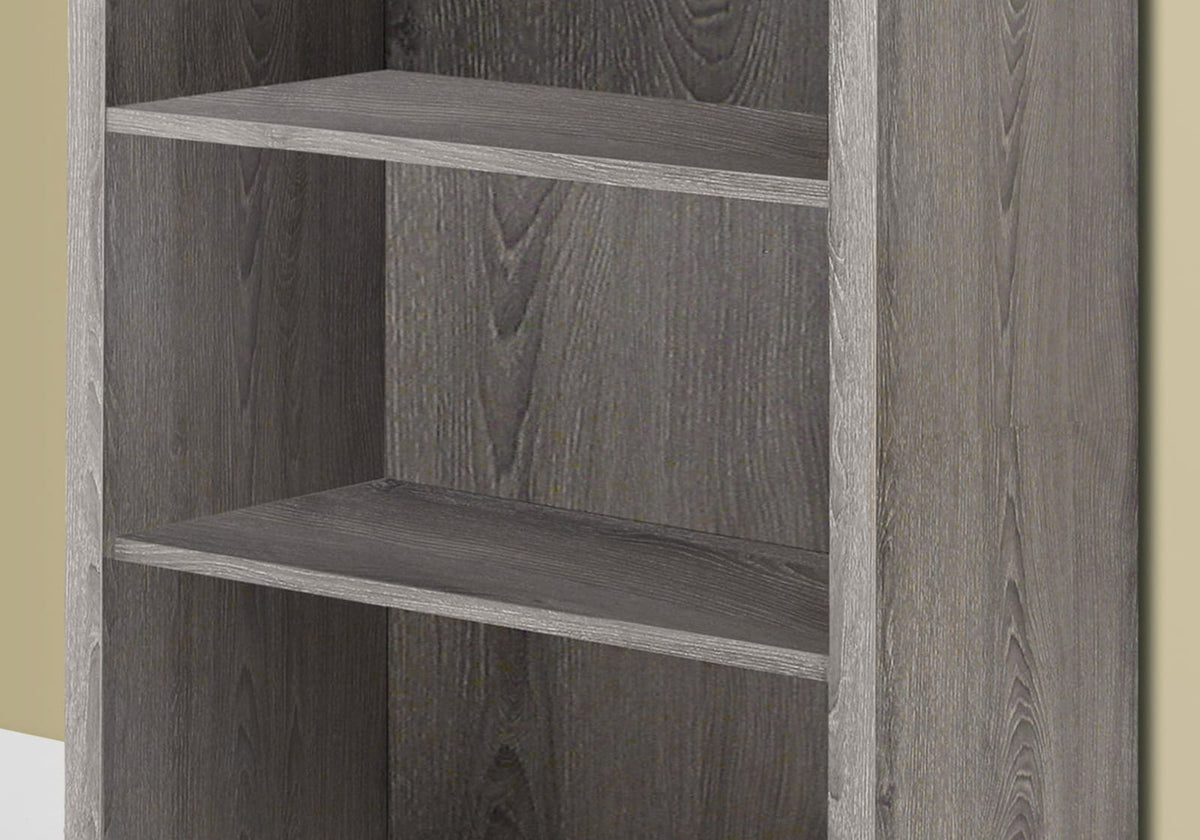 Taupe Particle Board 47.5" Bookshelf - 4 Shelves for Living Room