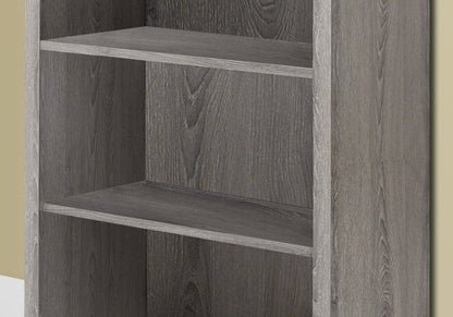 Taupe Particle Board 47.5" Bookshelf - 4 Shelves for Living Room