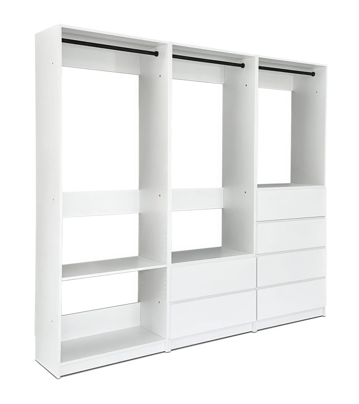 Prosper White Freestanding Walk-In Closet System - Wood & Melamine