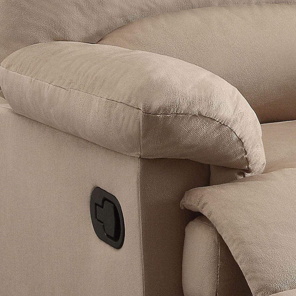 Beige Fabric Metal Recliner Chair - 35" Wide