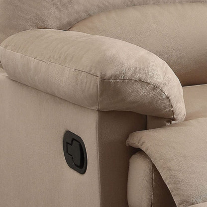 Beige Fabric Metal Recliner Chair - 35" Wide