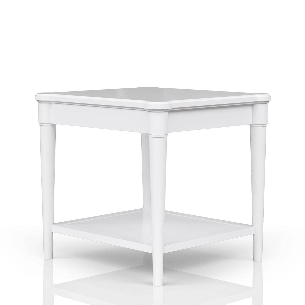 White End Table With Storage Drawer - 24" x 26" for Living Room